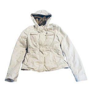 Abercrombie and Fitch Hooded Faux Fur Lined Coat Jacket Med Winter Y2K Vintage